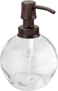 InterDesign Olivia Glass Liquid Soap & Lotion Dispenser Pump for Kitchen or Bathroom Countertops Img